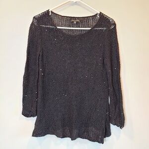 Eileen Fisher Sparkle Black Knit Sweater